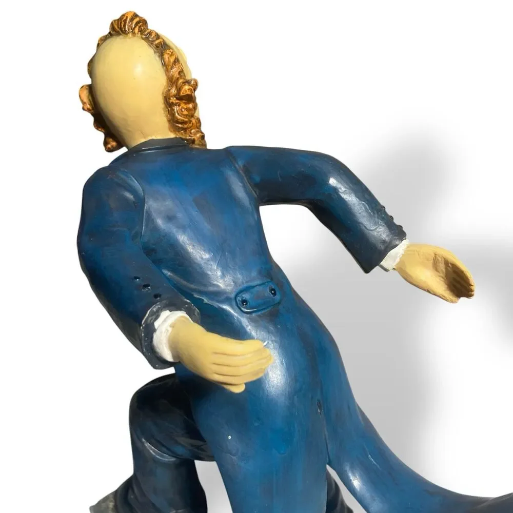 RARE Vintage Servant Waiter Figurine Wine Bottle Holder Stand Ceramic Statue